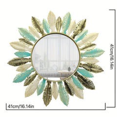 3D Feather Mirror Wall Hanging Wall Decor Living Room Bedroom Bathroom