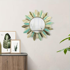 3D Feather Mirror Wall Hanging Wall Decor Living Room Bedroom Bathroom