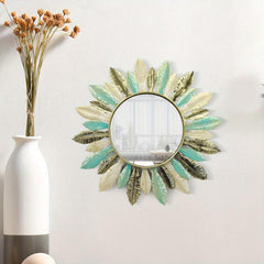 3D Feather Mirror Wall Hanging Wall Decor Living Room Bedroom Bathroom