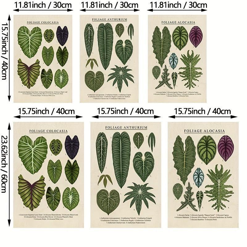 3pcs Foliage Plant Canvas Painting Wall Art For Living Room - Home Decor