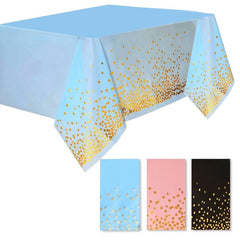 Golden Dot Confetti Tablecloth, Waterproof, Anti-Outdoor Picnic, PEVA Plast