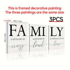 3pcs Framed Minimalist Poster Painting Mural Art Family Photo Living Room Decor