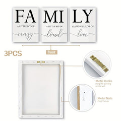 3pcs Framed Minimalist Poster Painting Mural Art Family Photo Living Room Decor