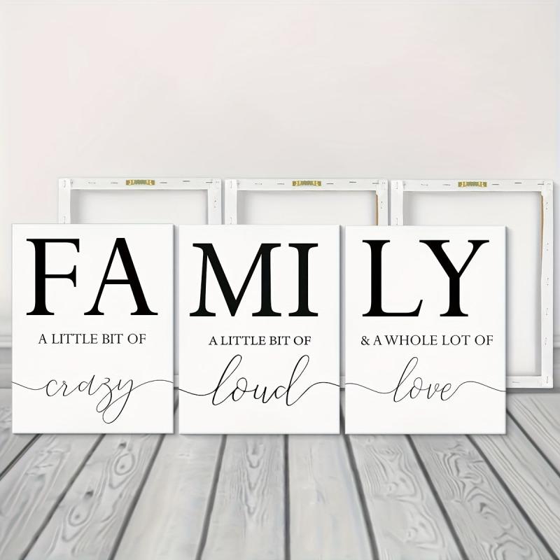 3pcs Framed Minimalist Poster Painting Mural Art Family Photo Living Room Decor