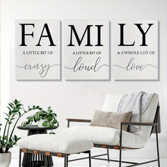 3pcs Framed Minimalist Poster Painting Mural Art Family Photo Living Room Decor
