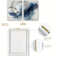 2pcs Framed Abstract Ink Style Marble Pattern Wall Art 30x39 Cm