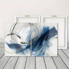 2pcs Framed Abstract Ink Style Marble Pattern Wall Art 30x39 Cm