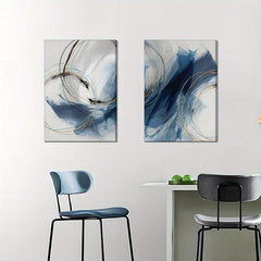 2pcs Framed Abstract Ink Style Marble Pattern Wall Art 30x39 Cm