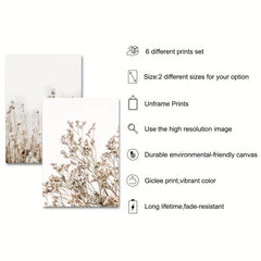 6pcs Nordic Landscape Painting Minimalist Canvas Print for Home Decor