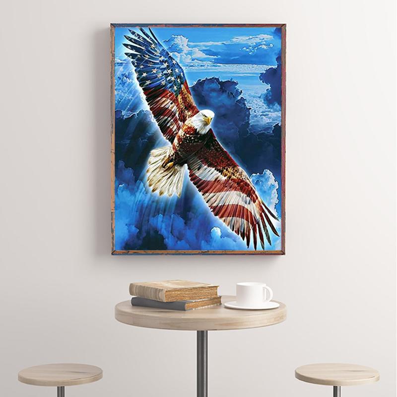 Flag And Eagle Diamond Painting Kit - Round Diamonds