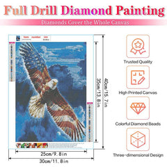 Flag And Eagle Diamond Painting Kit - Round Diamonds