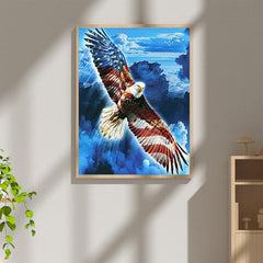 Flag And Eagle Diamond Painting Kit - Round Diamonds