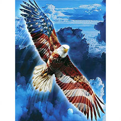 Flag And Eagle Diamond Painting Kit - Round Diamonds
