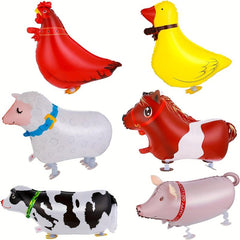 6pcs Farm Animal Balloons Pack - Birthday Party and Room Decor