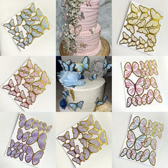 20pcs Butterfly Cake Top Happy Birthday Cake Top Girl Birthday Party Decoration