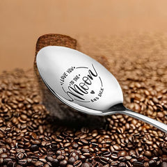 Engraved Stainless Steel 'I Love You To The Moon And Back' Dessert Spoon