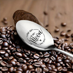 Engraved Stainless Steel 'I Love You To The Moon And Back' Dessert Spoon