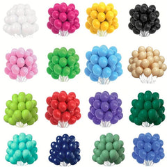 10pcs Assorted Rainbow Latex Balloons: Birthday Party Decor