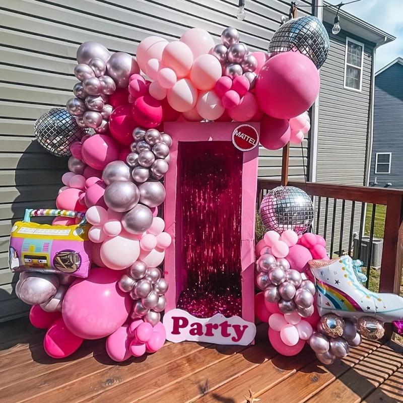 Rose Pink Balloons Garland Arch Kit Back To 80s 90s Party Deco