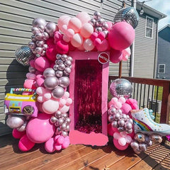 Rose Pink Balloons Garland Arch Kit Back To 80s 90s Party Deco