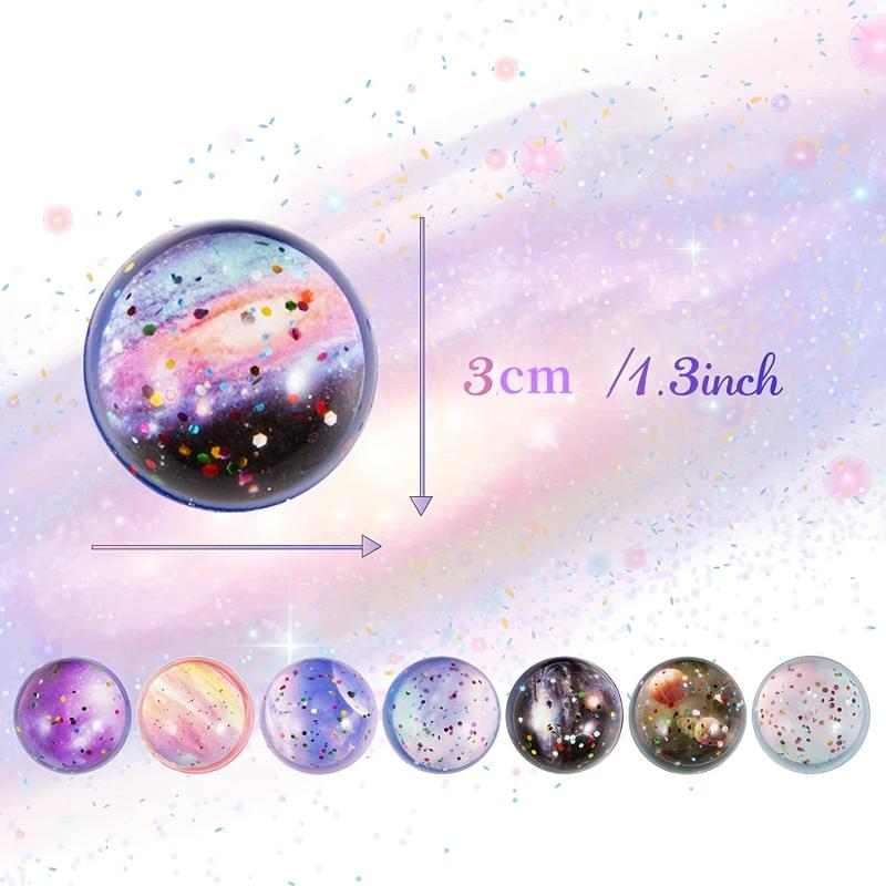 10pcs Space Theme Bouncy Balls for Kids Party Decor Supplies