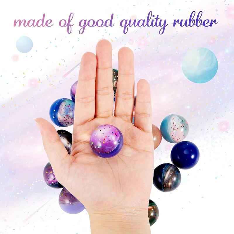10pcs Space Theme Bouncy Balls for Kids Party Decor Supplies