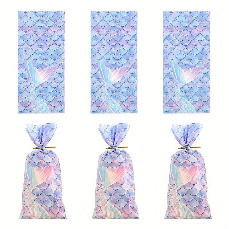 50pcs Mermaid Scales Candy Bundle Treat Bags for Kids' Parties