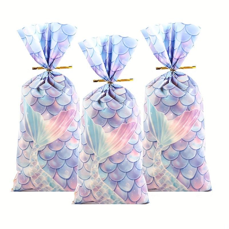 50pcs Mermaid Scales Candy Bundle Treat Bags for Kids' Parties