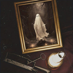 4pcs Canvas Poster Modern Art Halloween Crow Wall Art Spooky Ghost