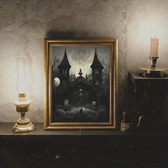 4pcs Canvas Poster Modern Art Halloween Crow Wall Art Spooky Ghost