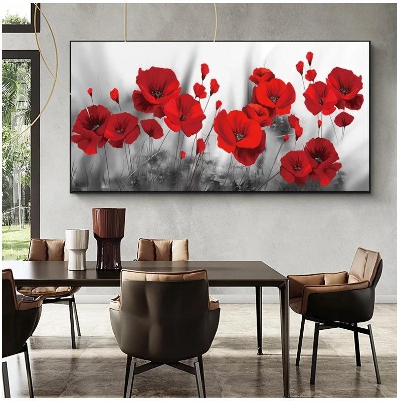 Red Poppies Abstract Canvas Art Painting Posters Prints Flower Pictures