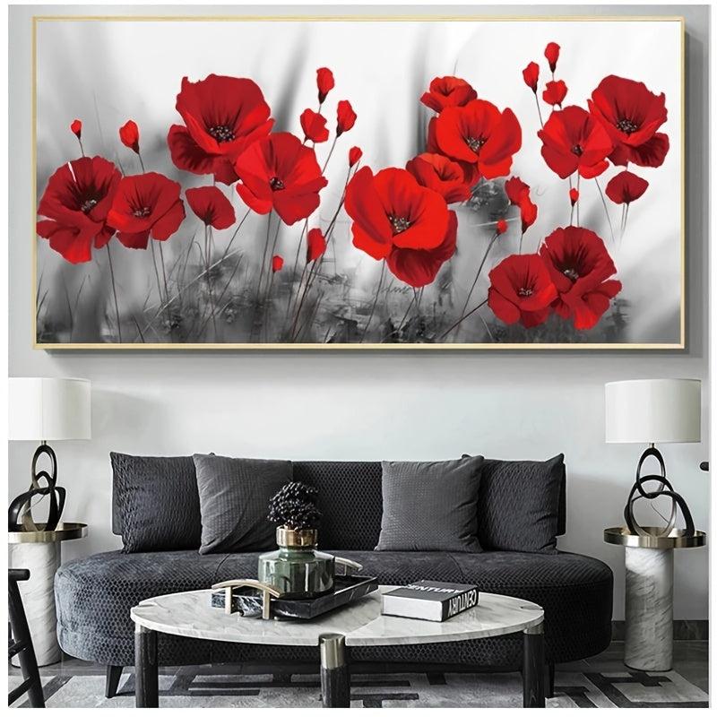 Red Poppies Abstract Canvas Art Painting Posters Prints Flower Pictures