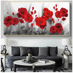 Red Poppies Abstract Canvas Art Painting Posters Prints Flower Pictures