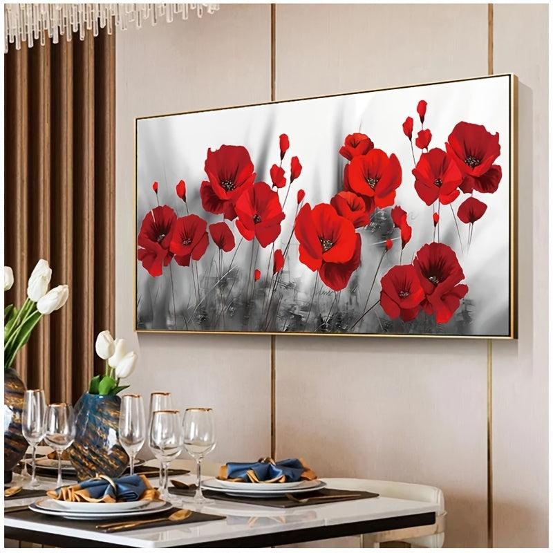 Red Poppies Abstract Canvas Art Painting Posters Prints Flower Pictures