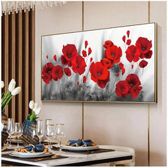 Red Poppies Abstract Canvas Art Painting Posters Prints Flower Pictures