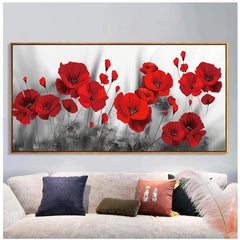 Red Poppies Abstract Canvas Art Painting Posters Prints Flower Pictures