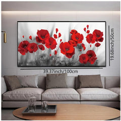Red Poppies Abstract Canvas Art Painting Posters Prints Flower Pictures