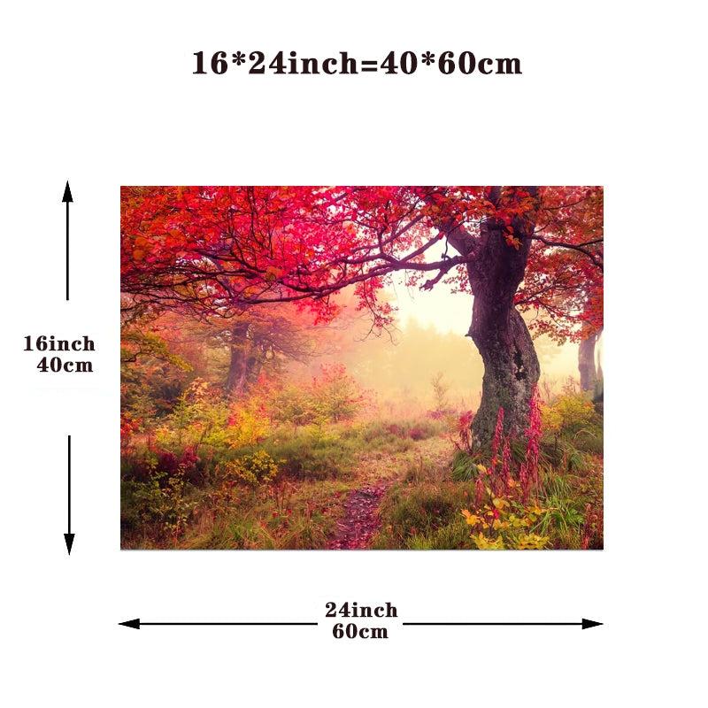 Fantasy Autumn Forest Painting Framed Canvas Wall Art