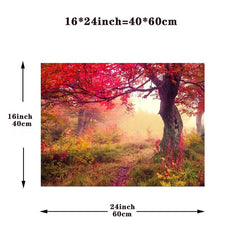 Fantasy Autumn Forest Painting Framed Canvas Wall Art