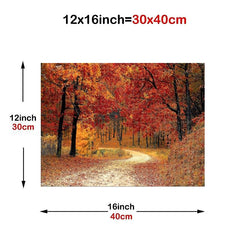Fantasy Autumn Forest Painting Framed Canvas Wall Art