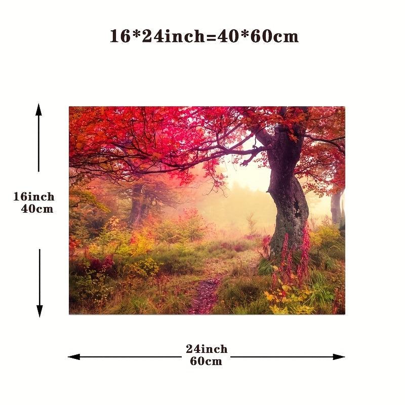 Fantasy Autumn Forest Painting Framed Canvas Wall Art