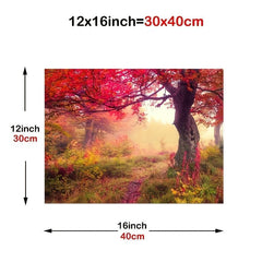 Fantasy Autumn Forest Painting Framed Canvas Wall Art