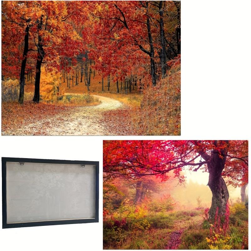 Fantasy Autumn Forest Painting Framed Canvas Wall Art