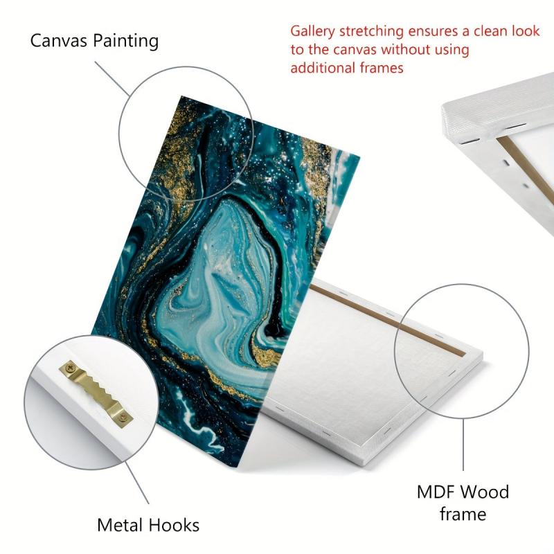 3pcs Green Marble Pattern Wall Art Set