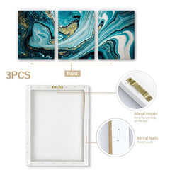 3pcs Green Marble Pattern Wall Art Set