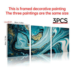 3pcs Green Marble Pattern Wall Art Set