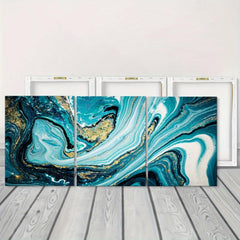 3pcs Green Marble Pattern Wall Art Set