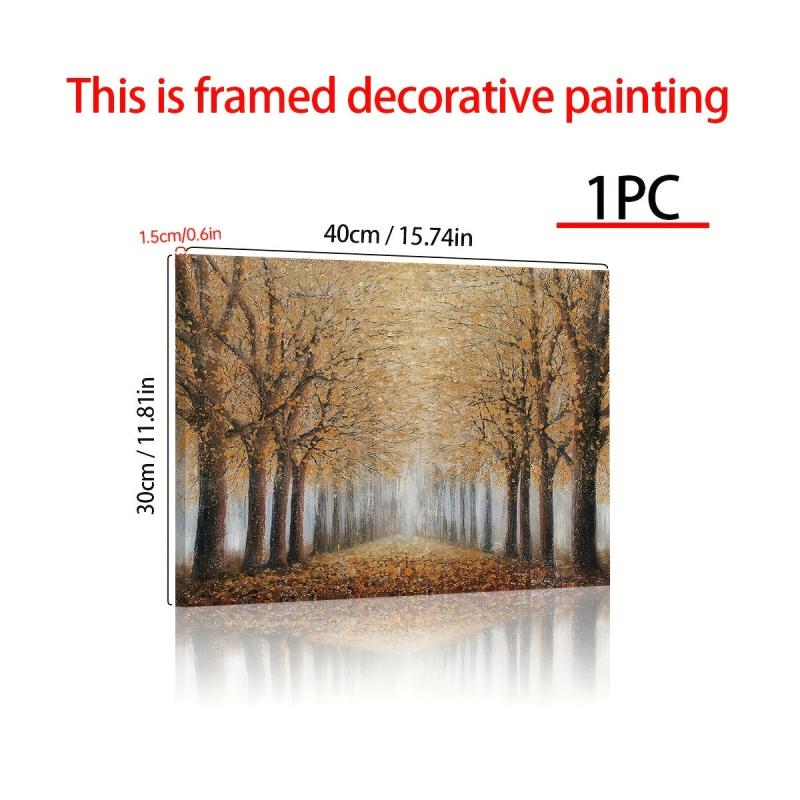 Canvas Painting Fallen Leaves in Autumn 30x39 cm