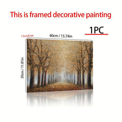Canvas Painting Fallen Leaves in Autumn 30x39 cm