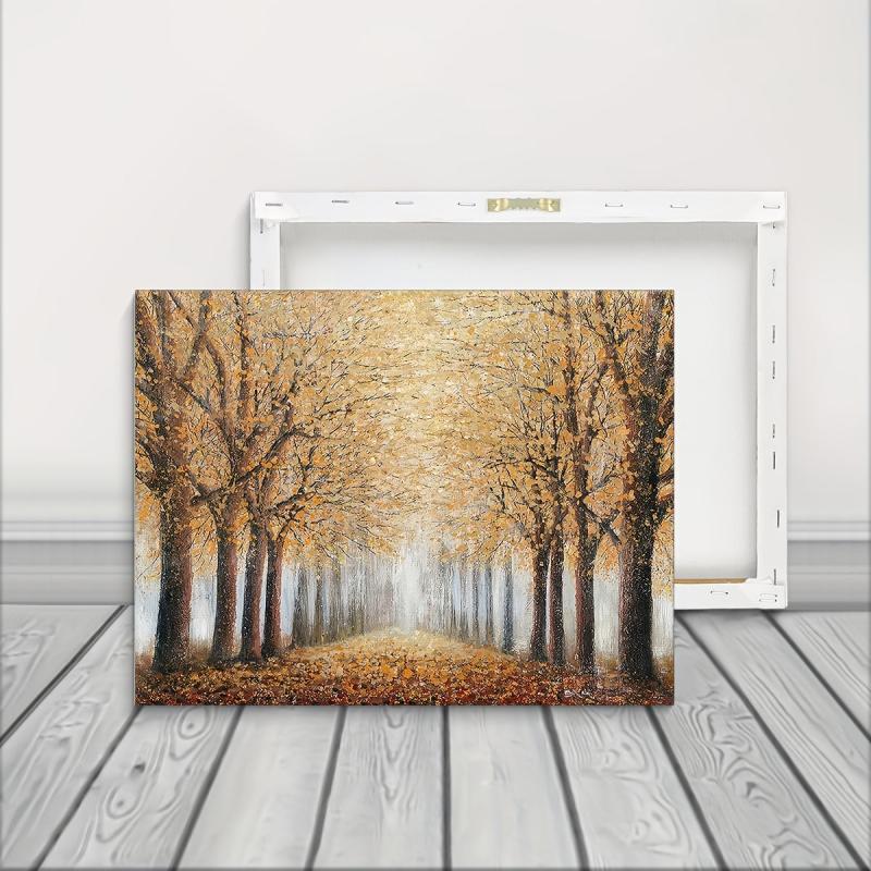 Canvas Painting Fallen Leaves in Autumn 30x39 cm